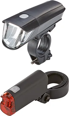 Produktbild von Prophete LED Batterieleuchten-Set, Scheinwerfer 40 Lux (umschaltbar 40/15 Lux), Rücklicht, werkzeugfreier Batteriewechsel, inklusive Befestigungsmater