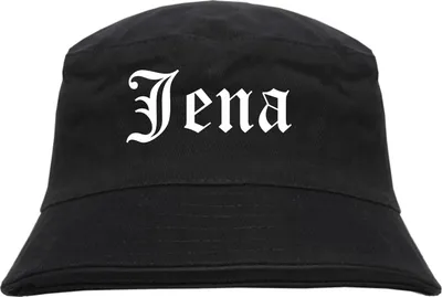 Produktbild von Jena Fischerhut - Altdeutsch - bedruckt - Bucket Hat Anglerhut Hut Schwarz S/M