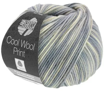 Produktbild von Lana Grossa - Cool Wool Print 0829 rohweiß silbergrau hellgrau grau
