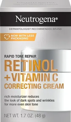Produktbild von Gesichtscreme, Neutrogena, Retinol korrigierende Creme, mit Vitamin C und Hyaluronsäure, Tag und Nacht, Anti-Akne, Anti-Falten, 48gr