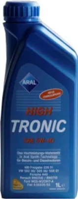 Produktbild von ARAL Motoröl "HighTronic" , SAE 5W-40, Spezifikationen