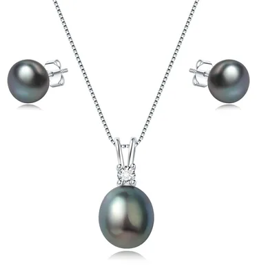 Productafbeelding van Parelsieraden Set met Ketting en Oorbellen voor Dames