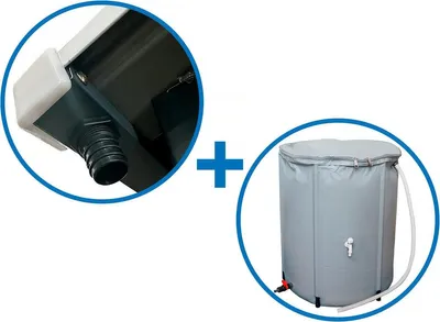 Produktbild von Dachrinne 2 bis 6 m2 + Wasserauffangbehälter für Gerätehaus