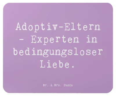 Produktbild von Mr. & Mrs. Panda Mousepad Spruch Adoptiveltern Liebe - Lavendeltraum - Geschenk, Familie, Dankeschön, computer, Mauspad, Familienpflege, Adoption, Geschenkideen, pc