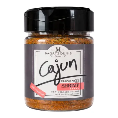 Bagatzounis Cajun Garnelen Gewürz 100 g Glas auf Weiß