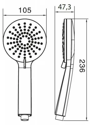 Obrázok produktu pre Siko SIKOBSRS431, ručná sprcha s hlavicou, chróm, plast, nástenná, 10 cm, 210 g