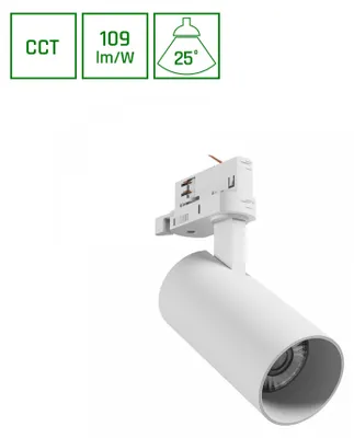 Produktbild von ANDROMEDA LED Stromschienenstrahler 3-Phasen 16W 25° CCT Weiß
