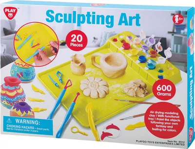 Image de Set d'argile à sculpter Playgo avec peinture et accessoires - 20dlg.