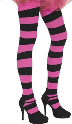 Produktbild von K84250676-1 S-M pink-schwarz Damen Strumpfhose Punkerkleid Gr.S-M