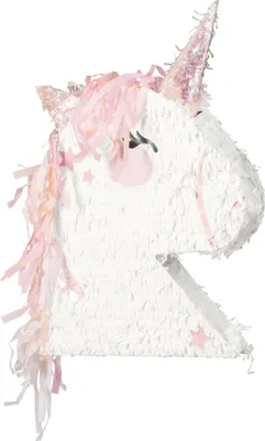 Piñata 41x48x10cm Einhornkopf zum Befüllen Weiß Rosa