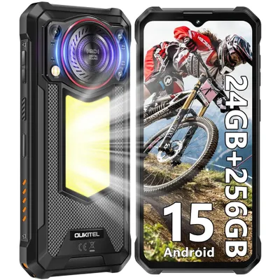 Image de Smartphone OUKITEL WP53 Pro Android 15 Telephone Portable Incassable 24Go(8+16)+256Go 11000mAh mit Lampe Camping, 6,52" 50MP/GPS/NFC/OTG - Noir