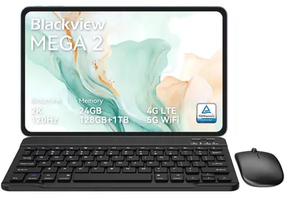 Obrázek produktu pro Tablet Mega2, 12 palců, Android 15, 24 GB RAM + 128 GB ROM, 120 Hz, 2K FHD, herní tablet s klávesnicí, myší, perem a sluchátky, 4G LTE + 5G WiFi, baterie 9000 mAh, modrá barva