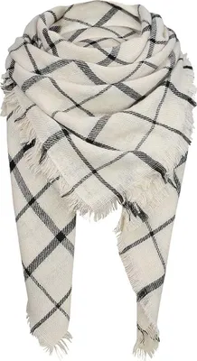 Produktbild von MODFU Schals, Herbst/Winter Kaschmir-Imitat Schal, Wendbarer Karomuster-Schal, Weich, Warm & Stylisch für Damen & Herren, Beige