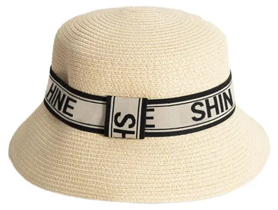 Produktbild von 56-58 cm Hutumfang, Sonnenschutz-Strohhut, Damen-Sommer-Stroh-Fischerhut, Sonnenhut