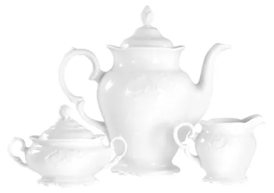 Produktbild von CreaTable, 24625, Frederike Weiss, Kaffeegarnitur 3-tlg, Porzellan