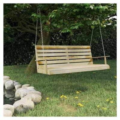 Produktbild von Schaukelbank aus imprägniertem Kiefernholz 155x65x60 cm für Terrasse, Garten, Balkon, Pool