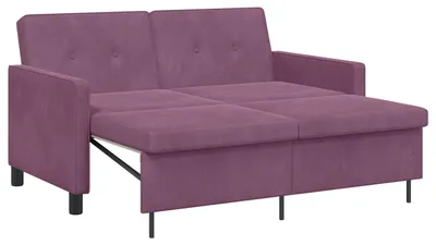 Produktbild von Schlafsofa aus Stoff, Lila, ausziehbar, mit verstellbarer Rückenlehne, 154 cm breit