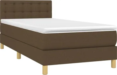Produktbild von vidaXL Boxspringbett mit Matratze Dunkelbraun 100x200 cm Stoff