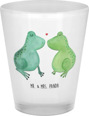 Produktbild von Mr. & Mrs. Panda Shot Glas Frosch Liebe - Transparent - Geschenk, Gläschen, Stamper, Hocheitstag, Mini, Hochzeitstag, Freund, Kuss, Shotglas, Pinnchen, Schnapsglas