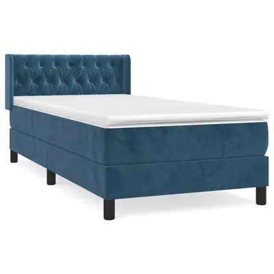 Produktbild von vidaXL Boxspringbett mit Matratze Dunkelblau 90x190 cm Samt