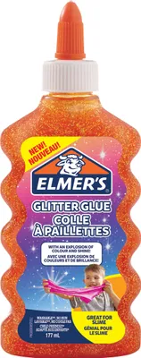 Produktbild von Elmer’s Bastel-Glitzerkleber | orange | 177 ml | auswaschbar | ideal zur Herstellung von Schleim | 1 Stück