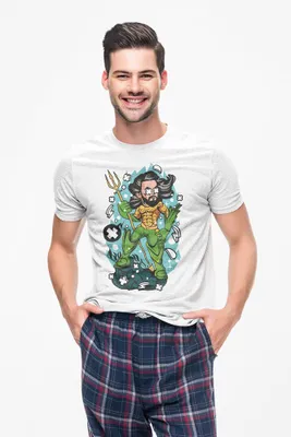 Produktbild von D&B Férfi Uni Polo  PC00002 Aquaman Weiß-Größe M