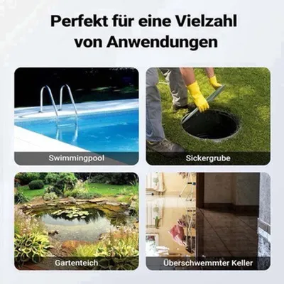 Produktbild von Schmutzwasserpumpe 31.200 l/h - Tauchpumpe mit Schwimmerschalter und Zerkleinerer