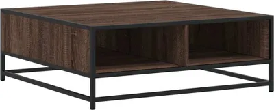Produktbild von Couchtisch Braun Eichen-Optik 80x80x30 cm Holzwerkstoff Metall