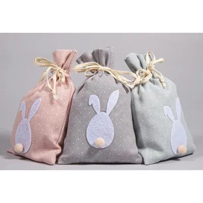 Produktbild von Stoffsäckchen mit Hase, 12 x 19,5 cm, 3 Stück
