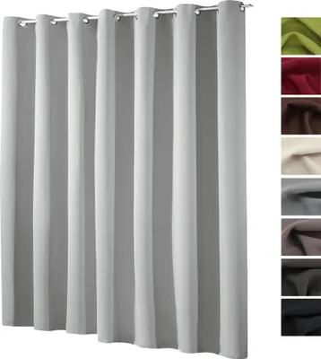 Produktbild von heimtexland ® XXL Ösenschal Verdunkelung HxB 245x275 cm Thermovorhang Verdunkelungsgardine Extra Breit Silber Grau Typ139