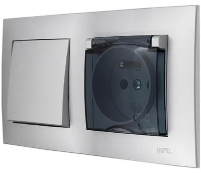 Obrázek produktu pro Ospel Szafir Stříbrný vypínač a zásuvka set