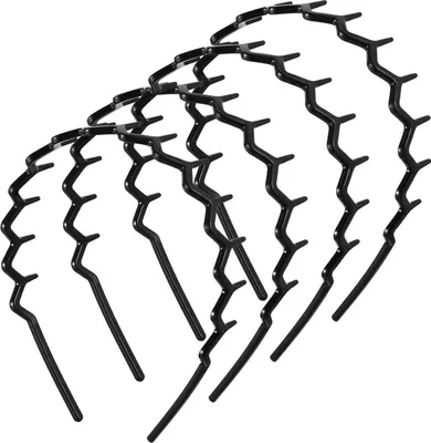 Produktbild von Zickzack Haarreif Haifischzahn Haarkamm Haarband Schwarz 4 Stück