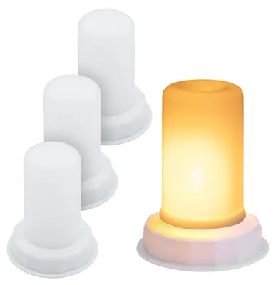 Produktbild von 3.10 LED Flammenlicht mit 6 Stunden Timer - 4er Set / jeweils ca. 10x7,5 cm - Kerzen Licht Leuchte (4 Stück)
