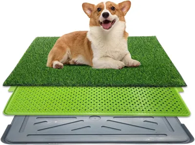 Produktbild von Hundeklo Rasen, Hundetoilette, Welpentoilette für die Wohnung, Hundeklo mit Kunstrasen, Indoor Haustiere WC, Trainingsunterlage für Welpen und Hunde