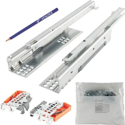 Produktbild von Blum Tandem Teilauszug Set, Schubladenauszug 300mm Blumotion mit praktischer Blum Kupplung, Schubladenführung Tragkraft 30kg - 1 Paar Schubladenschienen mit Kupplung