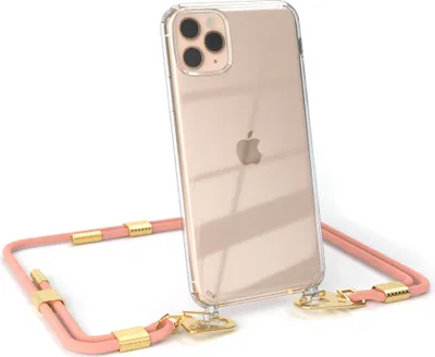 Produktbild von EAZY CASE Handykette für Apple iPhone 11 Pro Max, Transparente Silikonhülle mit Band, Clear Case, abnehmbar in  Rosa