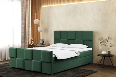 Zdjęcie produktu dla Łóżko skrzyniowe z nakładką na materac Zefir, wiele kolorów Zielony 160x200 cm