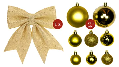 Image de Décorations de Noël dorées "ZLATÉ VÁNOCE" pour arbres de 120 à 210 cm
