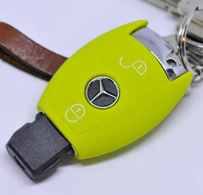 Produktbild von Auto Schlüssel Hülle Silikon Schutz Cover Apfelgrün kompatibel mit Mercedes Benz Sprinter W906 E C-Klasse 2 Tasten Smartkey