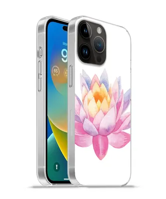 Produktbild von MuchoWow® Handyhülle Schutzhülle Hülle für Apple iPhone 14 Pro Max Aquarell - Blume - Seerose Silikon Softcase Handy Hülle - Hardcover