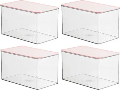 Produktbild von mDesign Organizer Aufbewahrungsbox Kosmetik 4er-Set  Kunststoff Transparent/Rosa