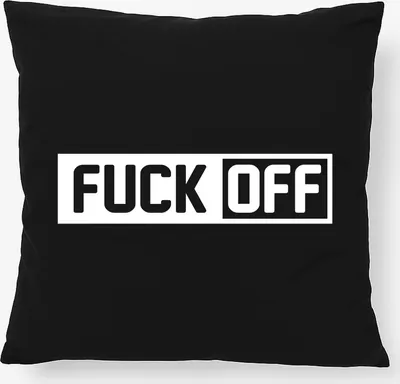 Produktbild von Huuraa Kissen Fuck Off Schriftzug 40x40cm mit Füllung Black Baumwolle Dekokissen Geschenkidee