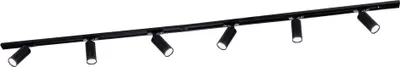 Produktbild von Ledvion - Schienensystem lampen, 2m, 1-Phasen, 4,9W, inklusive 6x GU10 LED , Schwarz, RGB, 6-flammig Spot, spotlight, deckenspot, deckenstrahler, strahler lampe