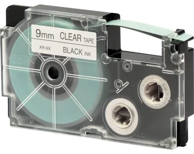 Produktbild von Casio XR-9 X 9 mm schwarz auf transparent