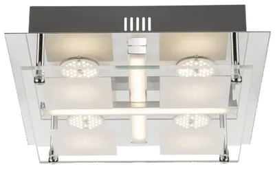 Produktbild von LED Deckenlampe, Chrom, Glas, L 24 cm