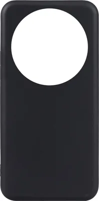 A black phone case with a circular cutout for the camera.