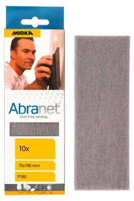 Produktbild von Mirka Schleifstreifen Abranet 70x198 mm Klett Korn P180 10 Stk