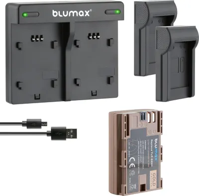 Produktbild von 1x Akku + Lader für Canon LP-E6NH R7 R6 Mark II - mit Typ-C- 2250 mAh 7,2V