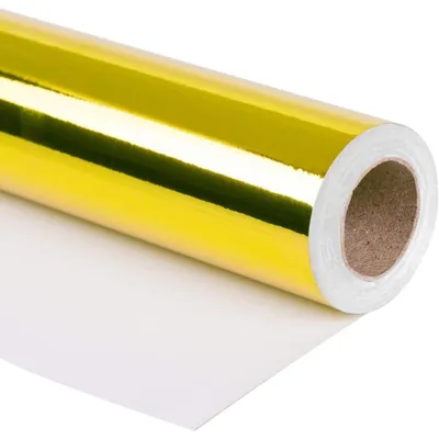 Obrázok produktu pre Darčekový papier, zlatá metalická farba, 76 cm x 10 m, lesklý