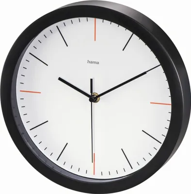 Produktbild von Hama Wanduhr Wanduhr "MaxR", Ø 25 cm, Schwarzweiß, geräuscharm